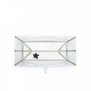 Pack complet baignoire flexi bath vert + support + transat nouveau-né Stokke