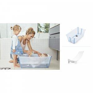 Baignoire flexi bath ocean blue + transat de bain Stokke