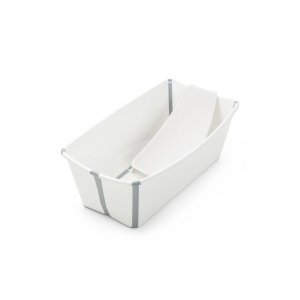 Pack complet baignoire flexi bath blanche + support + transat nouveau-né Stokke