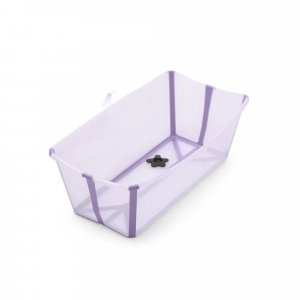 Pack complet baignoire flexi bath lavande + support + transat nouveau-né Stokke