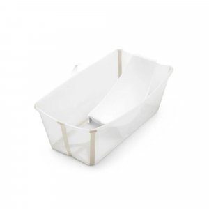 Pack complet baignoire flexi bath sandy beige + support + transat nouveau-né Stokke