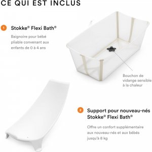 Baignoire flexi bath xl sandy beige + transat de bain Stokke