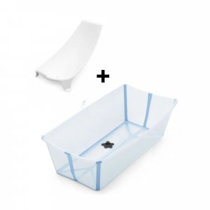 Baignoire flexi bath xl ocean blue + transat de bain Stokke