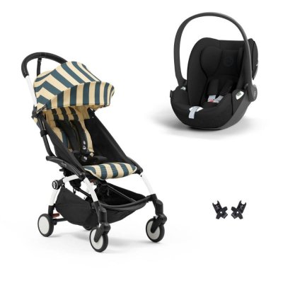 Poussette duo yoyo 3 pack 6+ et siège auto cloud t - chassis blanc - monaco