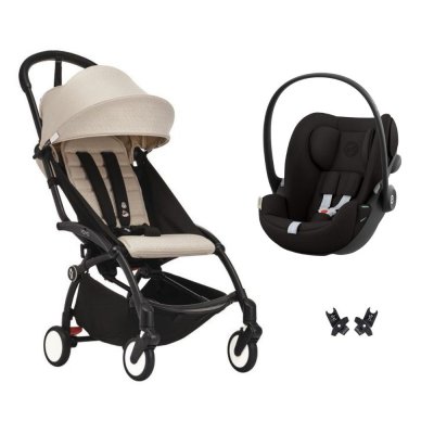 Poussette duo yoyo 3 pack 6+ et siège auto cloud g black - chassis noir - bonpoint
