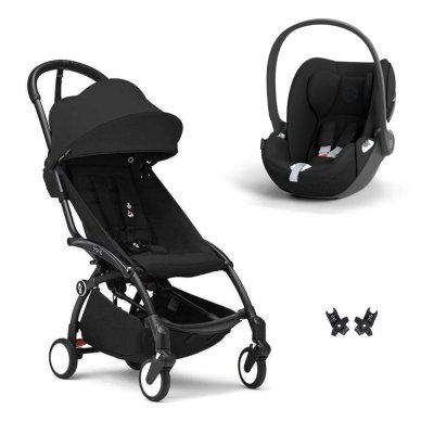 Poussette duo yoyo 3 pack 6+ et siège auto cloud t black - chassis noir - noir