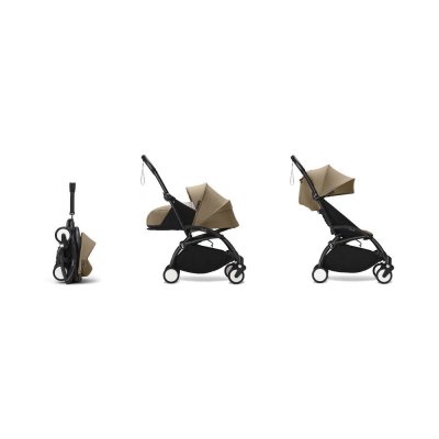 Poussette complète yoyo 3 châssis noir pack 0+ et 6+ toffee