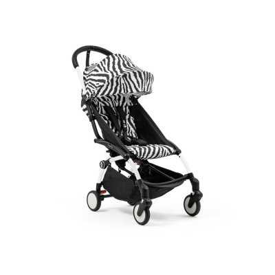 Poussette trio yoyo 3 pack 0+ & 6+ + siège auto cloud g3 black - châssis blanc - zebra / noir