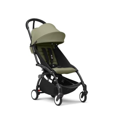 Poussette trio yoyo 3 pack 0+ & 6+ et siège auto cloud g3 black - châssis noir - olive