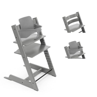 Pack chaise haute tripp trapp et son baby set gris tempête