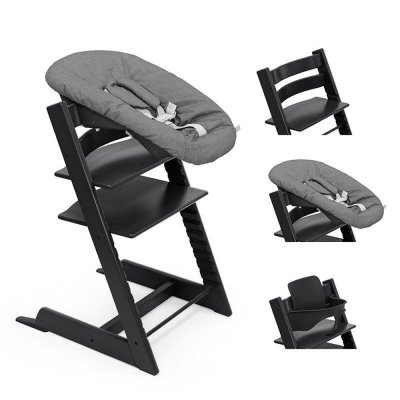 Pack chaise haute tripp trapp avec son newborn set et son baby set black