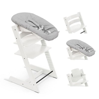 Pack chaise haute tripp trapp avec son newborn set et son baby set blanc