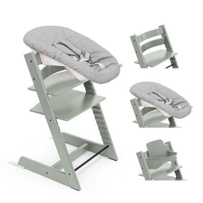 Pack chaise haute tripp trapp avec son newborn set et son baby set glacier green