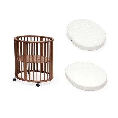Pack berceau sleepi warm brown + matelas mini sleepi + drap housse blanc