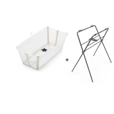 Pack baignoire flexi bath sandy beige + support à pieds