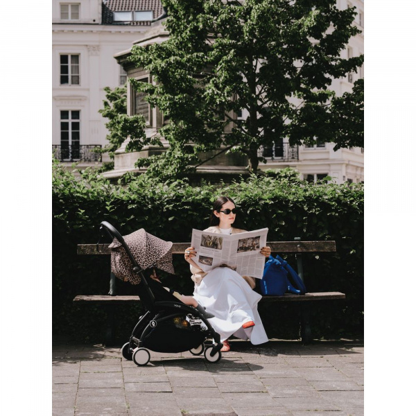 Poussette yoyo 3 châssis blanc pack 6+ leopard - wild collection Stokke