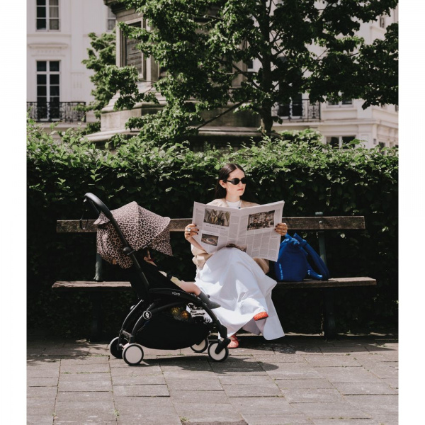 Poussette yoyo 3 châssis blanc pack 6+ leopard - wild collection Stokke