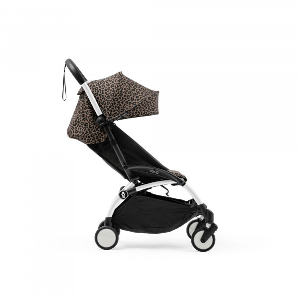 Poussette yoyo 3 châssis blanc pack 6+ leopard - wild collection Stokke