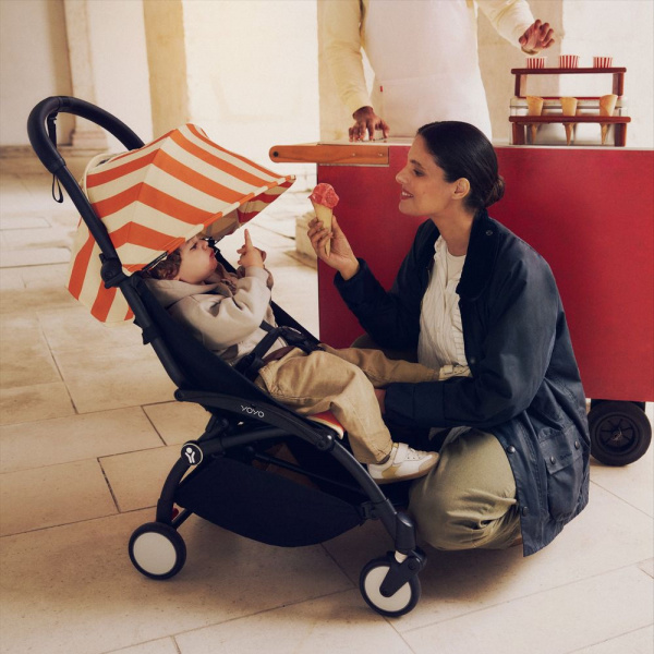 Poussette yoyo 3 châssis noir pack 6+ capri - edition limitée riviera Stokke