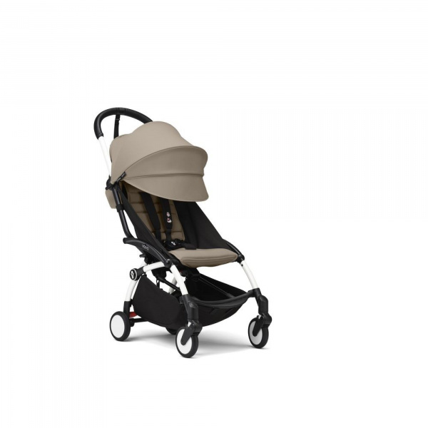 Poussette yoyo 3 châssis blanc pack 6+ taupe Stokke