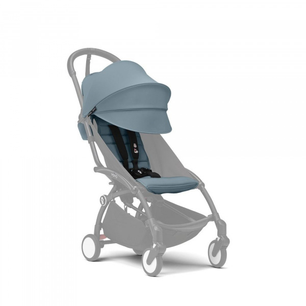 Poussette yoyo 3 châssis noir pack 6+ aqua Stokke