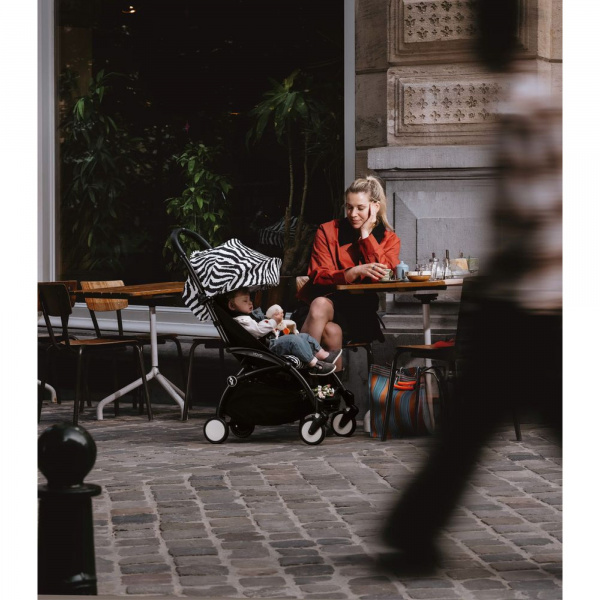 Poussette yoyo 3 châssis noir pack 6+ zebra - wild collection Stokke