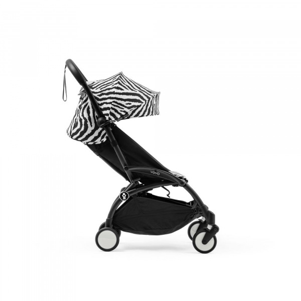 Poussette yoyo 3 châssis noir pack 6+ zebra - wild collection Stokke