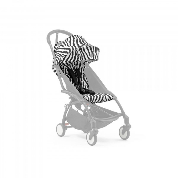 Poussette yoyo 3 châssis noir pack 6+ zebra - wild collection Stokke