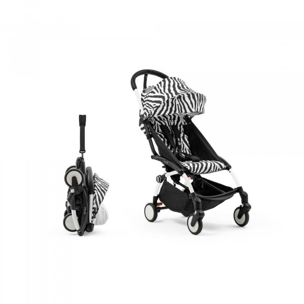 Poussette yoyo 3 châssis blanc pack 6+ zebra - wild collection Stokke