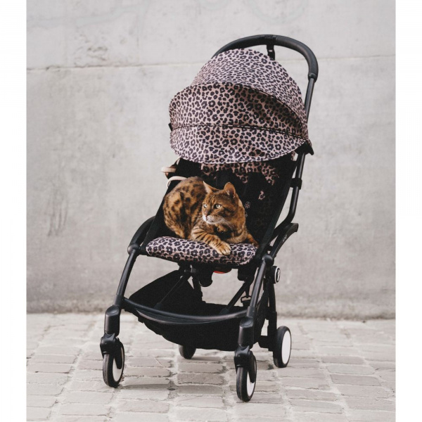 Poussette yoyo 3 châssis noir pack 6+ leopard - wild collection Stokke
