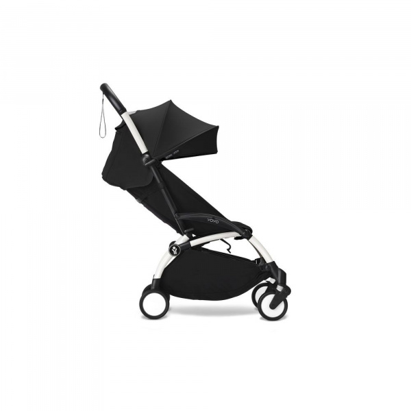 Poussette duo yoyo 3 - châssis blanc pack 6+ et nacelle noir Stokke