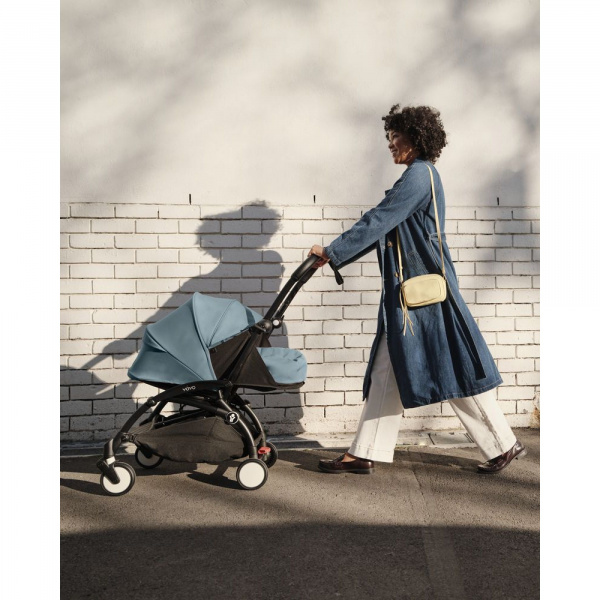 Poussette duo yoyo 3 - châssis blanc pack 6+ et nacelle aqua Stokke