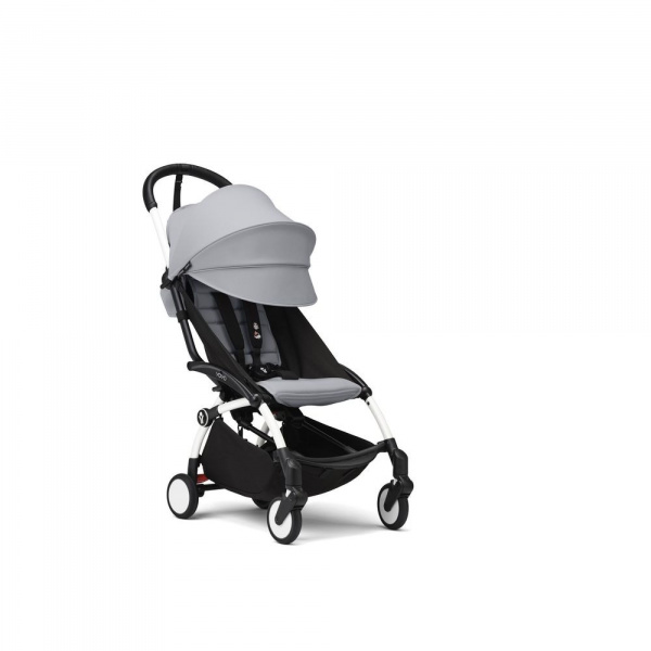 Poussette duo yoyo 3 - châssis blanc pack 6+ et nacelle noir Stokke