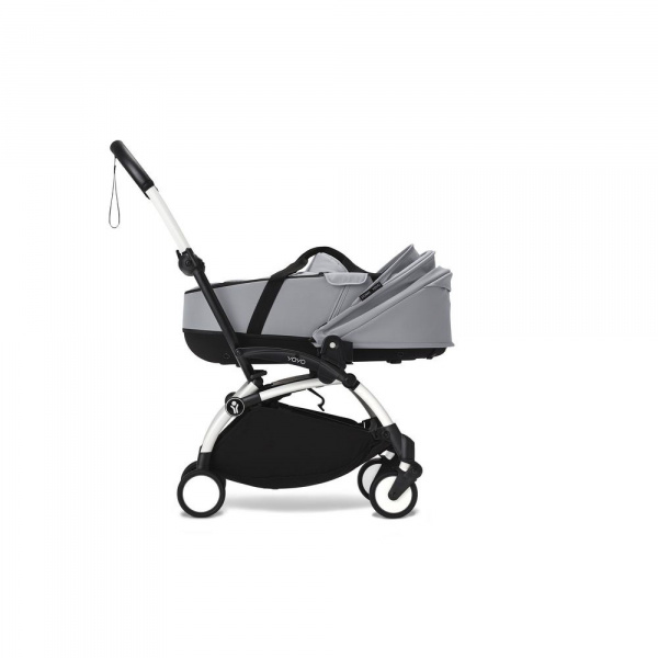 Poussette duo yoyo 3 - châssis blanc pack 6+ et nacelle noir Stokke
