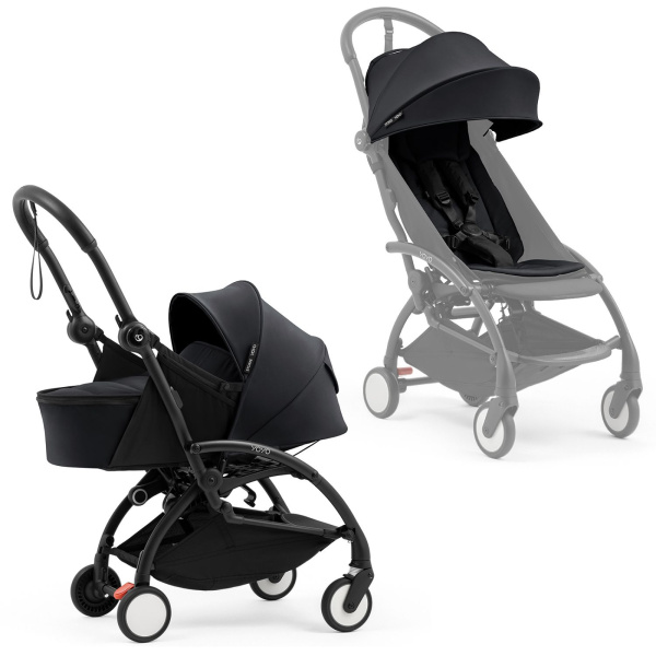 Poussette complète yoyo 5 avec pack nouveau-né black Stokke