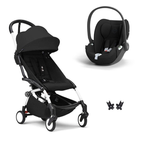Poussette duo yoyo 3 pack 6+ et siège auto cloud t - chassis blanc - noir Stokke