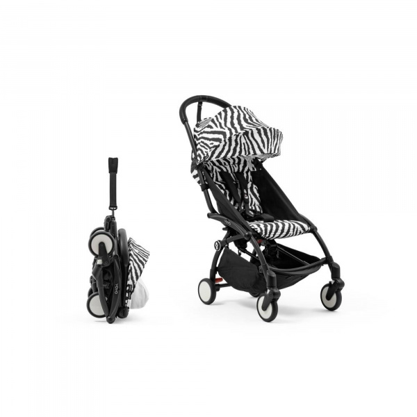 Poussette duo yoyo 3 pack 6+ et siège auto cloud g black - chassis noir - zebra Stokke
