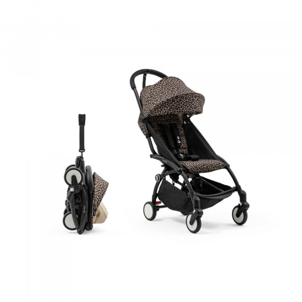 Poussette complète yoyo 3 châssis noir pack 0+ et 6+ leopard / noir Stokke