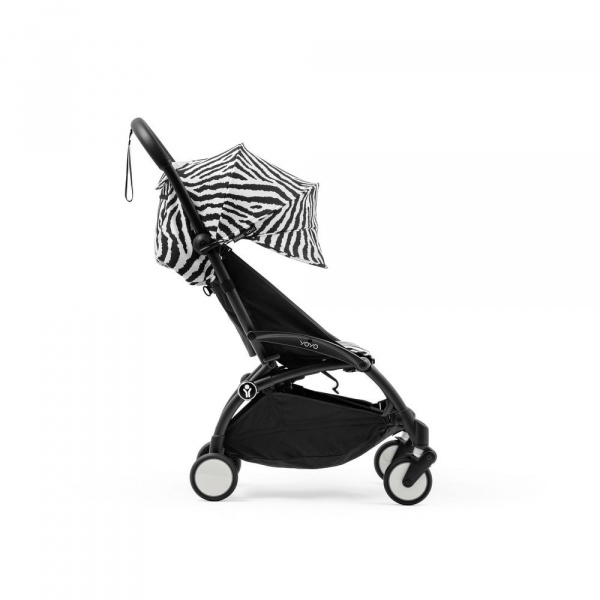 Poussette complète yoyo 3 châssis noir pack 0+ et 6+ zebra / noir Stokke