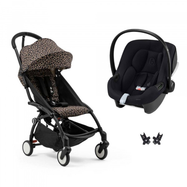 Poussette duo yoyo 3 pack 6+ et siège auto aton b2 black - chassis noir - ginger Stokke