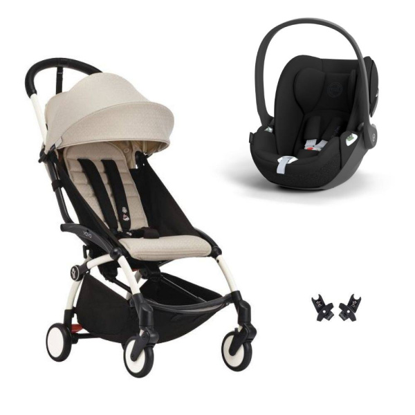 Poussette duo yoyo 3 pack 6+ et siège auto cloud t - chassis blanc - bonpoint Stokke