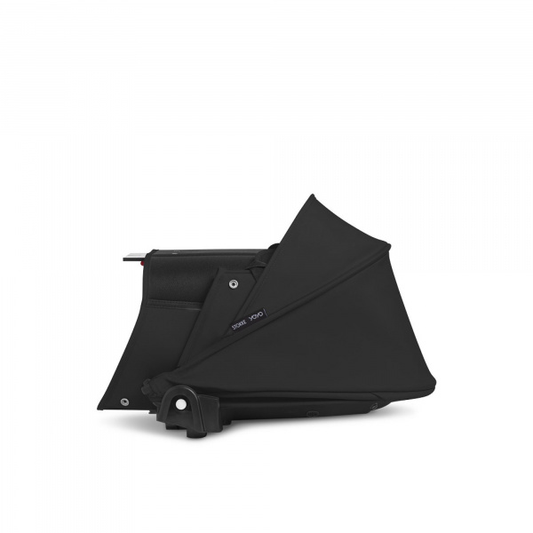 Poussette duo yoyo 3 - châssis noir pack 6+ et nacelle leopard / noir Stokke