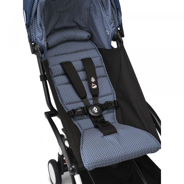 Poussette duo yoyo 3 pack 6+ et siège auto cloud g black - chassis blanc - bleu air france Stokke