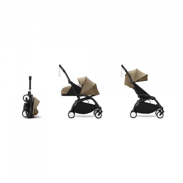 Poussette complète yoyo 3 châssis noir pack 0+ et 6+ toffee Stokke