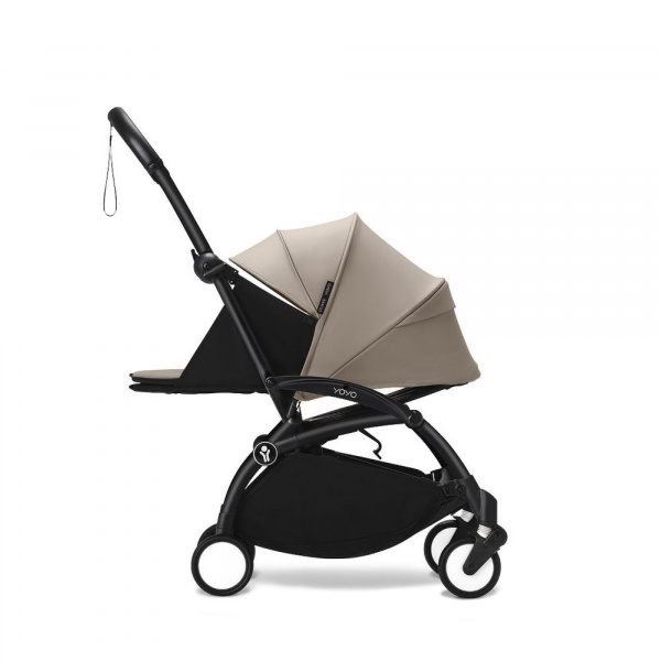 Poussette complète yoyo 3 châssis noir pack 0+ et 6+ taupe Stokke
