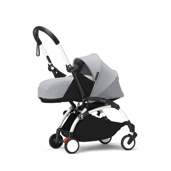 Poussette complète yoyo 3 châssis blanc pack 0+ et 6+ stone Stokke