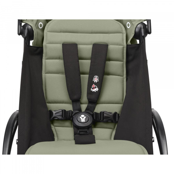 Poussette complète yoyo 3 châssis noir pack 0+ et 6+ olive Stokke
