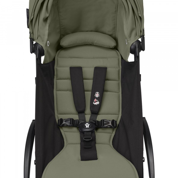 Poussette complète yoyo 3 châssis blanc pack 0+ et 6+ olive Stokke