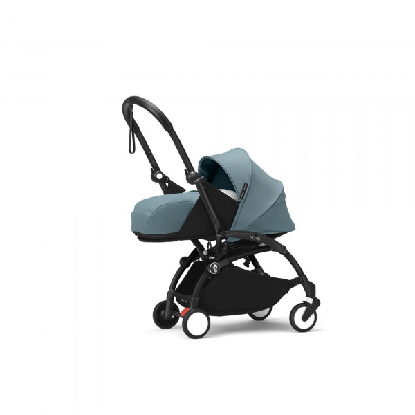 Poussette complète yoyo 3 châssis noir pack 0+ et 6+ aqua Stokke