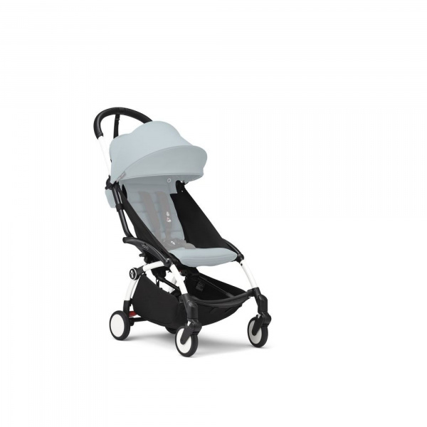 Poussette complète yoyo 3 châssis blanc pack 0+ et 6+ aqua Stokke